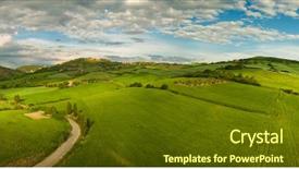  Presentation with beautiful nature - Theme enhanced with panorama landscape of waves hill background and a tawny brown colored foreground