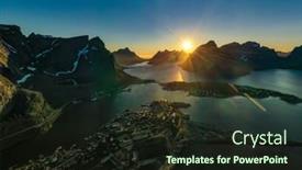 Presentation with scenery - Slides having panorama-lofoten-is-an-archipelago background and a wine colored foreground