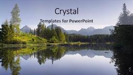  Presentation with woods - Presentation design with panorama of a beautiful lake in a mountain resort surrounded by woods slovakia lake strbske pleso less background and a light blue colored foreground