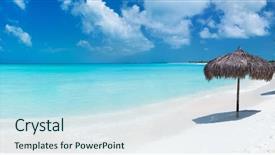  Presentation with caribbean - Theme having panorama of a beautiful tropical background and a sky blue colored foreground