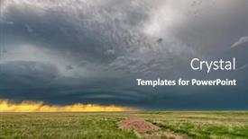  Presentation with weather - Beautiful presentation theme featuring panorama-of-a-massive-mesocyclone backdrop and a gray colored foreground