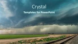  Presentation with weather - Presentation theme having panorama-of-a-massive-mesocyclone background and a ocean colored foreground