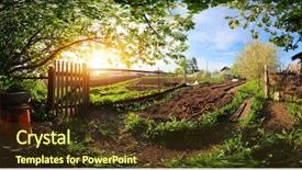  Presentation with rustic spring - PPT theme having panorama of a spring blooming background and a tawny brown colored foreground