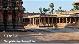  Presentation with india temple - Presentation design featuring panorama of airavatesvara temple darasuram background and a coral colored foreground