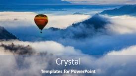  Presentation with foggy - Amazing slide deck having panorama-of-amazing-foggy-sunrise backdrop and a teal colored foreground