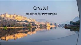  Presentation with india fort - Cool new PPT layouts with panorama of amer amber fort backdrop and a light blue colored foreground