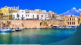  Presentation with coastal - Slides having panorama of beautiful coastal town background and a cobalt blue colored foreground