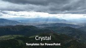  Presentation with rolling hills - Presentation theme enhanced with panorama-of-beautiful-countryside background and a  colored foreground