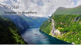  Presentation with waterfalls - Slides consisting of panorama-of-breathtaking-view background and a light blue colored foreground