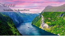  Presentation with waterfalls - Audience pleasing slide deck consisting of panorama-of-breathtaking-view backdrop and a lemonade colored foreground