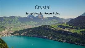  Presentation with mountain - Slides enhanced with panorama-of-canton-schwyz background and a light blue colored foreground