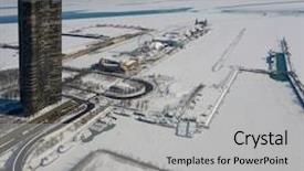  Presentation with chicago - Presentation theme featuring panorama of chicago polar vortex background and a light gray colored foreground