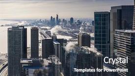  Presentation with chicago - Amazing presentation theme having panorama of chicago polar vortex backdrop and a tawny brown colored foreground