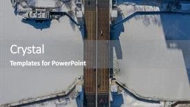  Presentation with chicago - Presentation having panorama of chicago polar vortex background and a gray colored foreground