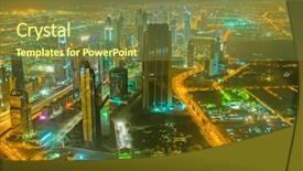 Presentation with uae - Colorful PPT layouts enhanced with panorama of down town dubai city - uae backdrop and a tawny brown colored foreground