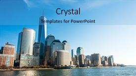  Presentation with panorama from bryce canyon national - Presentation theme with panorama of downtown manhattan background and a light blue colored foreground