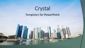  Presentation with singapore - Slides having panorama of downtown skyline singapore background and a light blue colored foreground