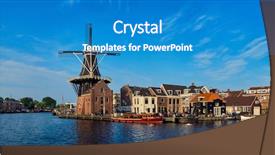  Presentation with harlem - Amazing slide set having panorama of harlem cityscape - landmark backdrop and a teal colored foreground