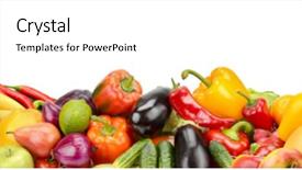  Presentation with healthy - Theme with panorama of healthy vegetables background and a cream colored foreground