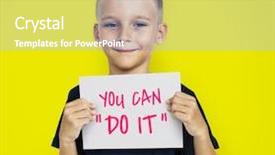  Presentation with city - Amazing presentation theme having panorama of ibiza old city backdrop and a teal colored foreground