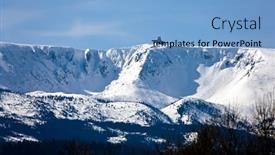  Presentation with poland - PPT theme enhanced with panorama-of-karkonosze-mountains-poland background and a light blue colored foreground