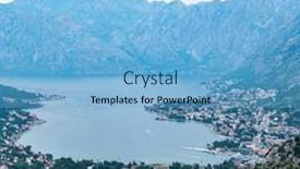  Presentation with kotor montenegro - Presentation featuring panorama-of-kotor-bay background and a light blue colored foreground