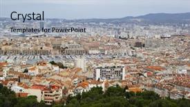  Presentation with notre dame - Presentation consisting of panorama of marseille from basilique background and a light blue colored foreground