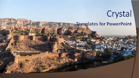  Presentation with jodhpur - Presentation featuring panorama of mehrangarh fort and padamsar talab and ranisar talab lakes jodhpur rajasthan india background and a sky blue colored foreground