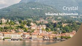  Presentation with architecture city - PPT layouts enhanced with panorama-of-menaggio-town background and a light blue colored foreground