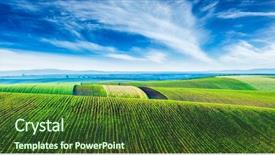  Presentation with rolling hills - Colorful presentation theme enhanced with panorama of moravian rolling landscape backdrop and a tawny brown colored foreground