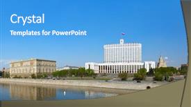  Presentation with government - Slide deck having white house - center of russia background and a teal colored foreground
