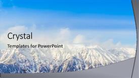  Presentation with dark blue moonlight landscape - Beautiful slides featuring panorama of mountain snow landscape backdrop and a light blue colored foreground