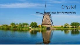  Presentation with lanscape - Slide set enhanced with panorama of netherlands rural lanscape background and a light blue colored foreground