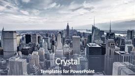  Presentation with new york city - PPT theme with panorama of new york city background and a ocean colored foreground