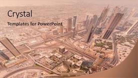  Presentation with dubai - Colorful slide set enhanced with dust storm - panorama of night dubai backdrop and a coral colored foreground