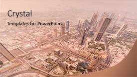  Presentation with dubai - PPT layouts enhanced with dust storm - panorama of night dubai background and a lemonade colored foreground