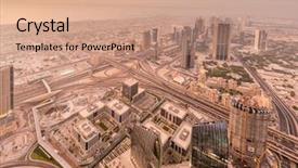  Presentation with dubai - Cool new slides with panorama of night dubai during sandstorm backdrop and a coral colored foreground