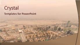  Presentation with dubai - Presentation design with panorama of night dubai during sandstorm background and a lemonade colored foreground