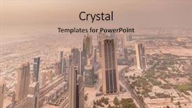  Presentation with dubai - Audience pleasing slide deck consisting of panorama of night dubai during sandstorm backdrop and a coral colored foreground