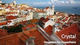  Presentation with panorama old tbilisi - Theme consisting of panorama of old traditional city background and a tawny brown colored foreground