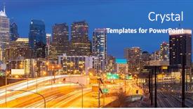  Presentation with urban transportation - Theme having panorama-of-philadelphia-skyscraper-skylines background and a ocean colored foreground