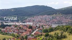  Presentation with city - Presentation consisting of panorama-of-pljevlja-city-town background and a ocean colored foreground