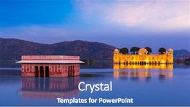  Presentation with rajasthan - Slide set enhanced with panorama of rajasthan landmark - jal background and a ocean colored foreground