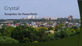  Presentation with russian - Slide deck having panorama-of-russian-city-oryol background and a light blue colored foreground