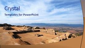  Presentation with mexico - Beautiful presentation theme featuring panorama of sacred site monte alban in mexico backdrop and a light blue colored foreground