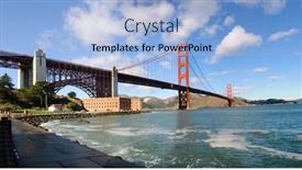  Presentation with san francisco - Theme having panorama of san francisco's golden gate bridge background and a light blue colored foreground