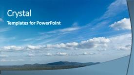  Presentation with beautiful mountains river lake sky nature - Cool new slide set with panorama of sky above small backdrop and a ocean colored foreground