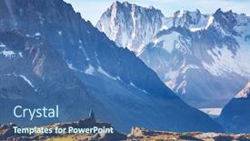  Presentation with mont blanc - Colorful PPT layouts enhanced with panorama-of-snowy-peaks backdrop and a ocean colored foreground