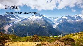  Presentation with mont blanc - Amazing PPT layouts having panorama-of-snowy-peaks backdrop and a light blue colored foreground