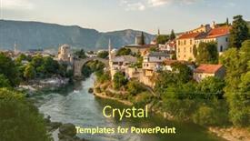  Presentation with bridge - Presentation enhanced with panorama-of-stari-most-bridge background and a tawny brown colored foreground